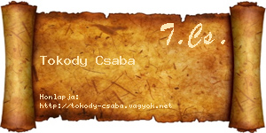 Tokody Csaba névjegykártya
